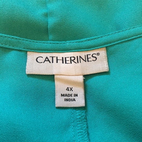 Catherine’s Lagenlook pullover long line top. Sz4X. Tassel tie in front. - Picture 2 of 11